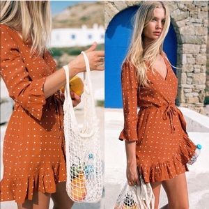 Faithful the Brand caramel wrap dress